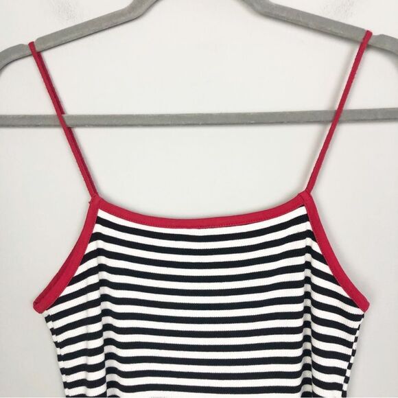 TOPSHOP | Striped Black & White Dress Rainbow Accent Bodycon Women’s Size 6 - Picture 9 of 12